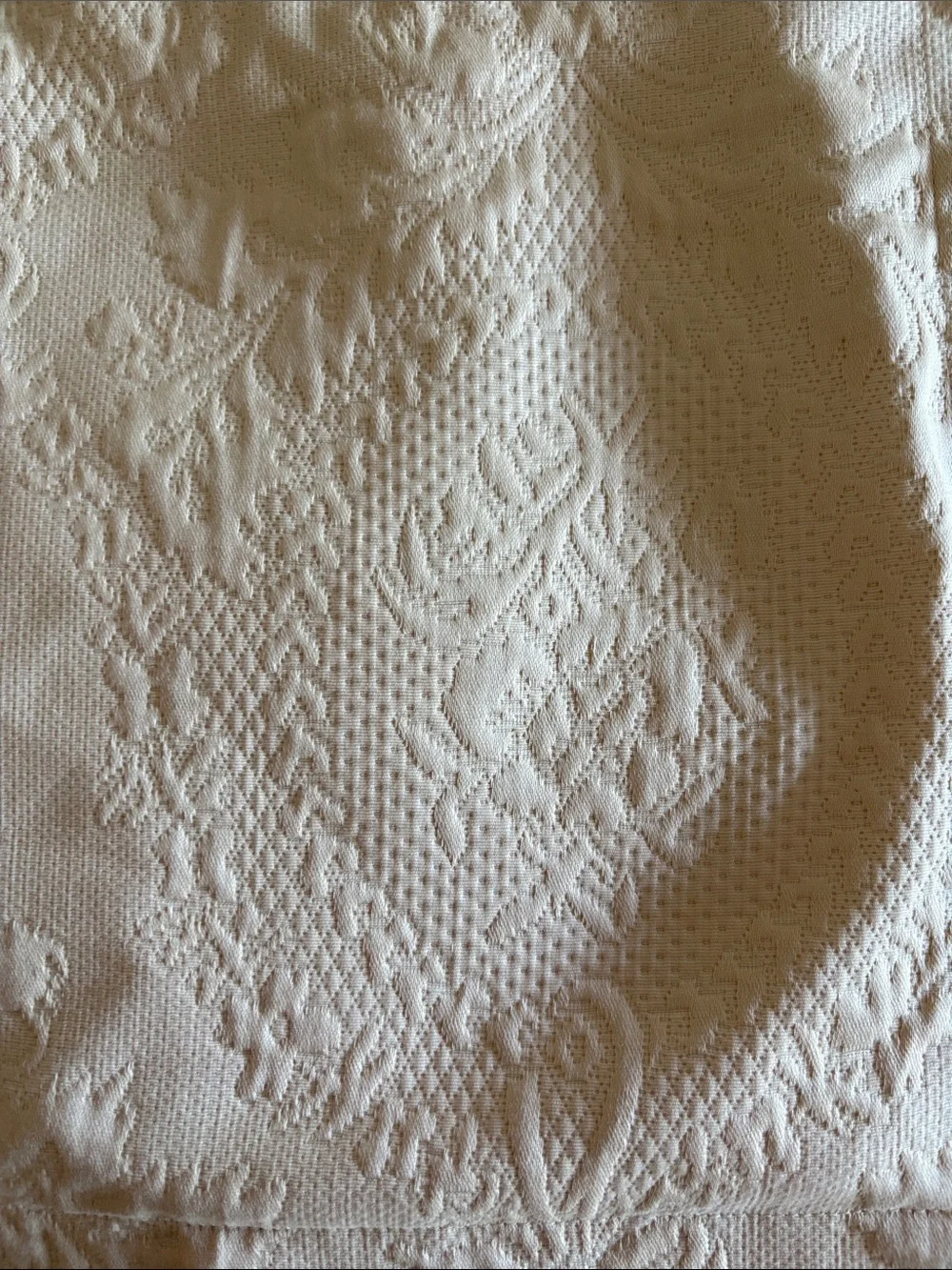 Embroidered Ivory standard size sham new never used SFERRA